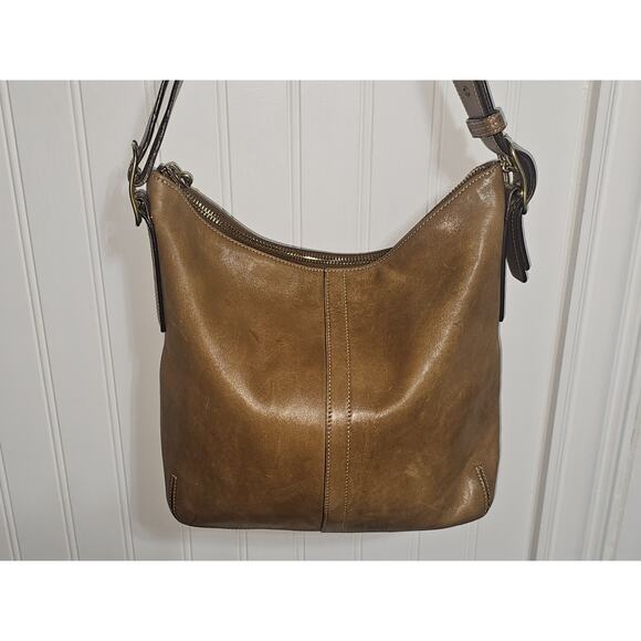 COACH Legacy Leather Slim Duffle Convertible Crossbody Bag in Tan #9328 - Picture 2 of 15